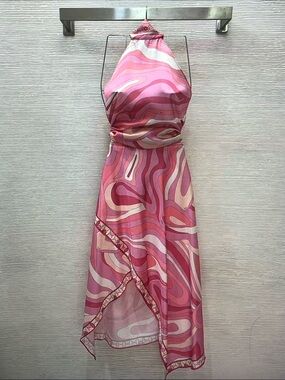 Emilio Pucci | Dresses | Emilio Pucci Pink Orange Silk Sleeveless Dress